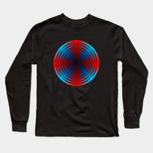 Fuzzy Circular Logic Red 1 Long Sleeve T-Shirt